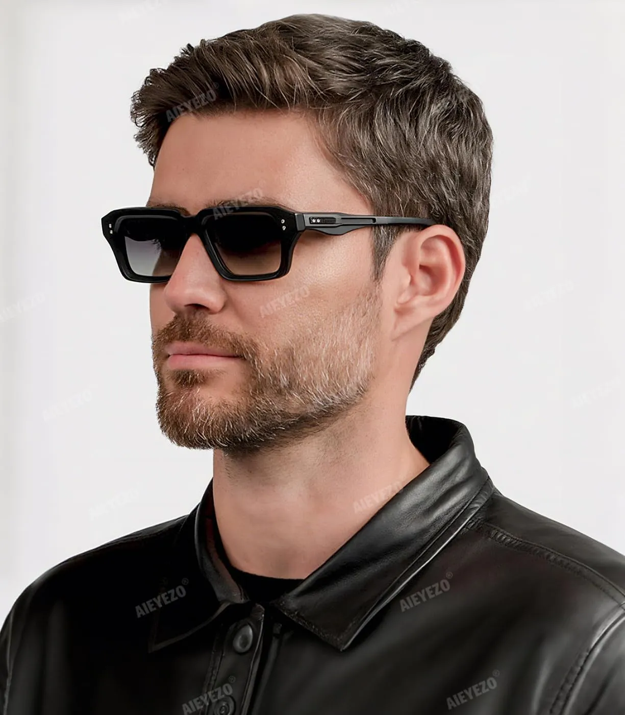 AIEYEZO Rectangle Sunglasses for Men Women Fashion Square Frame Sun Glasses 90??s Retro Designer Shades