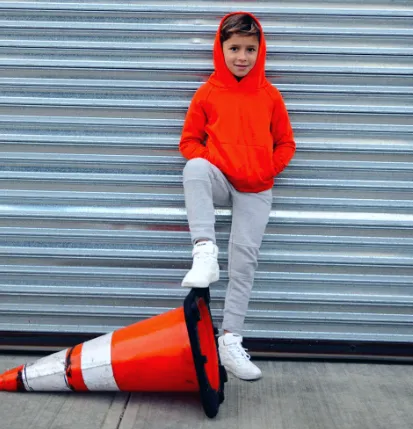 Appaman - Boys High Street Pullover Hoodie in Mandarin Orange