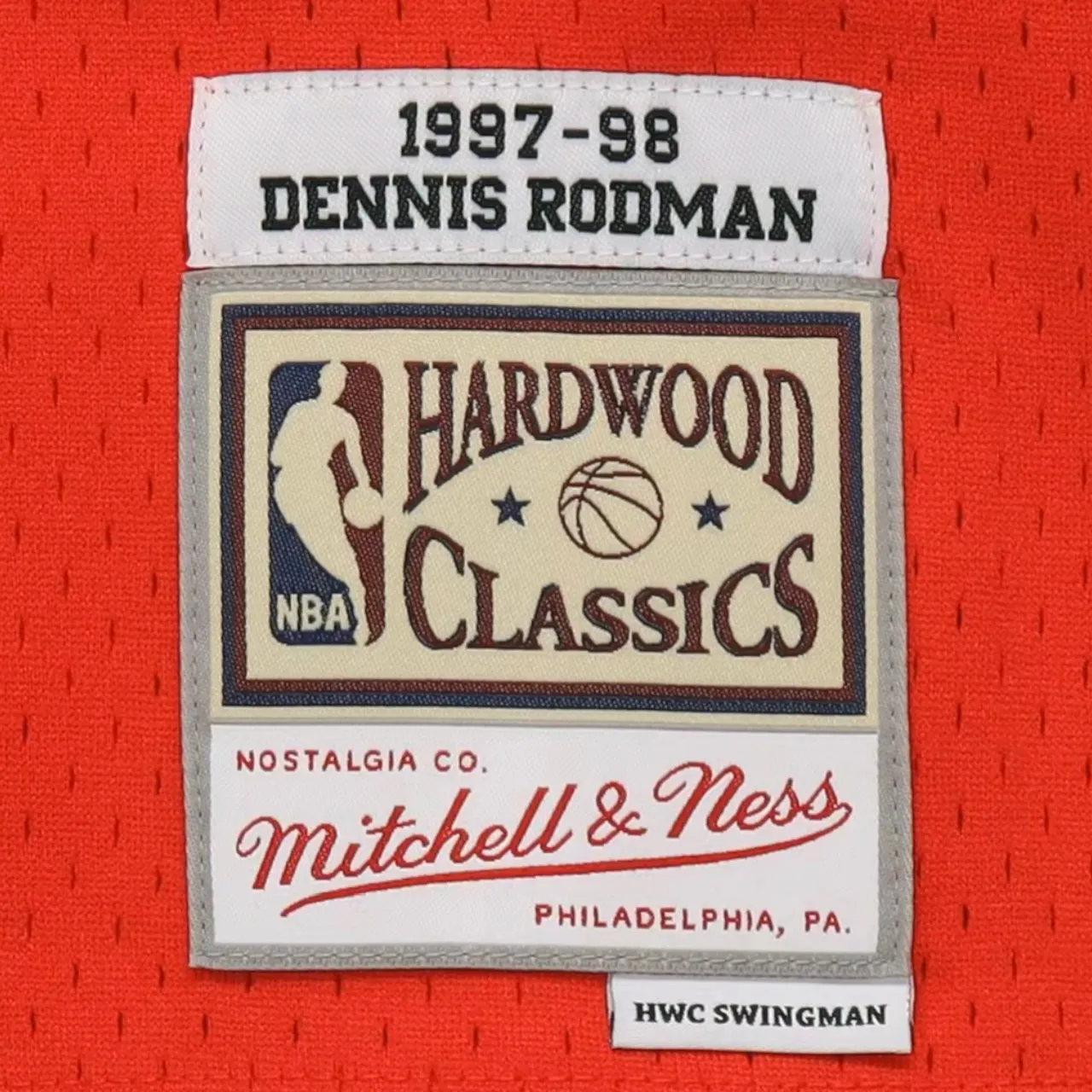 Dennis Rodman 1997-1998 Chicago Bulls Away Mitchell & Ness Swingman Jersey - Red