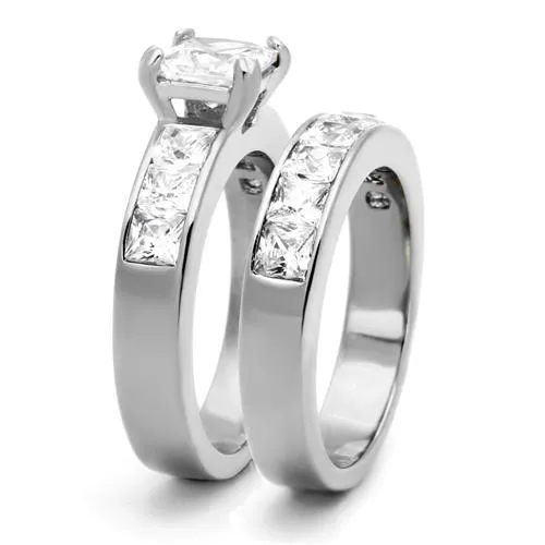 Elegant Stainless Steel CZ Ring - A Timeless Valentine's Gift