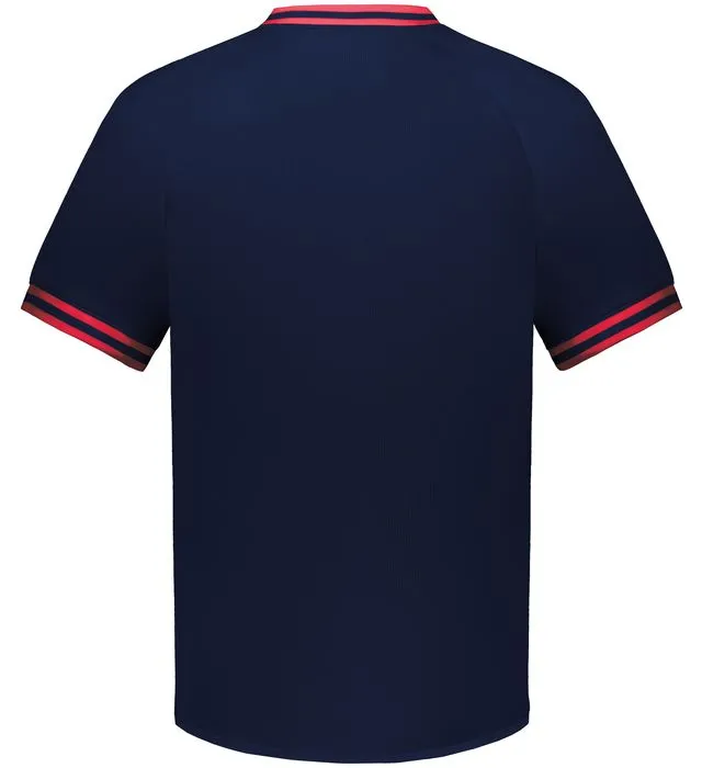 Holloway Navy/Scarlet Red Youth Retro V-Neck Baseball Jersey