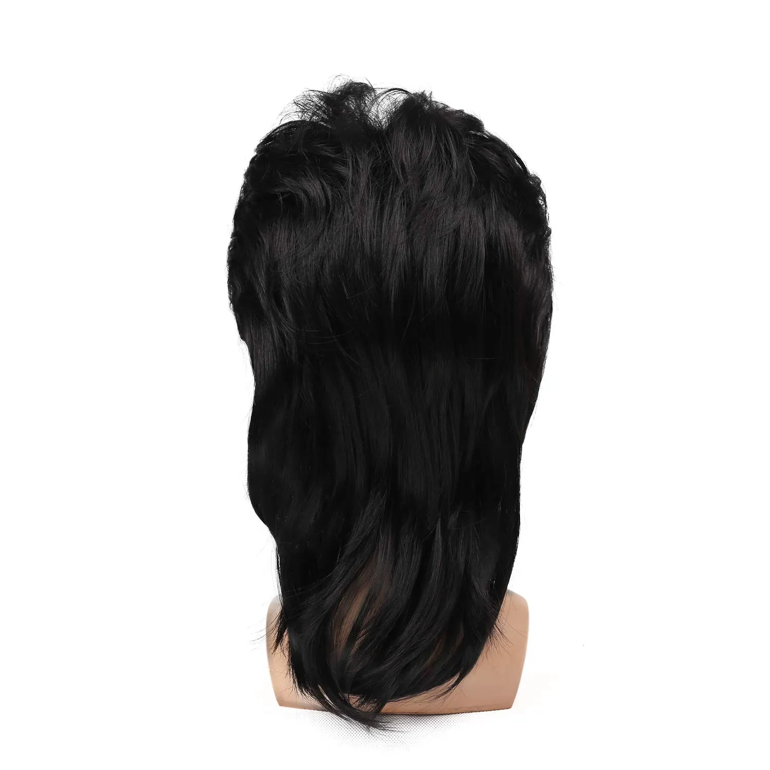 Kaneles Black Mullet Wigs for Men 70s 80s Costumes Mens Fancy Party Accessory Cosplay Hair Wig