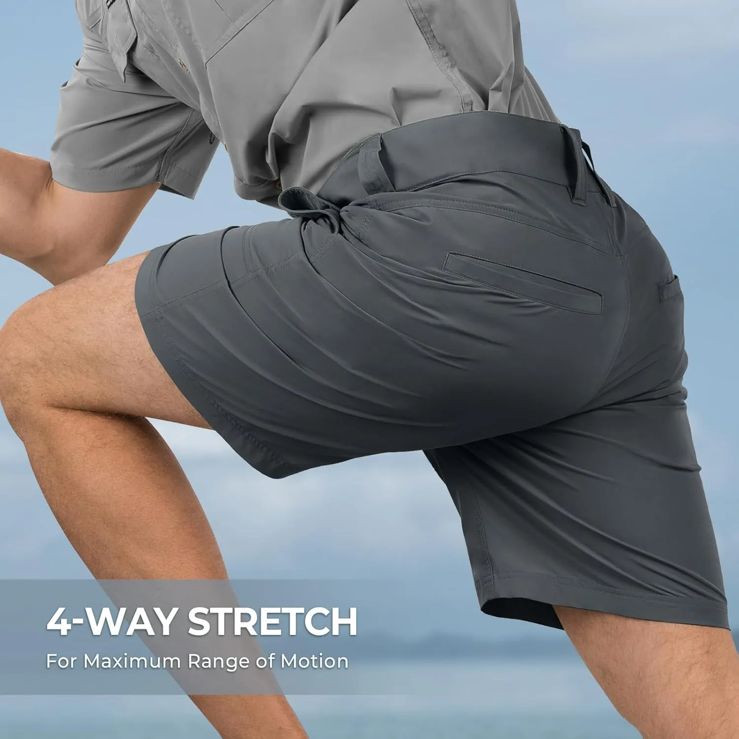 KastKing Cool Caster Men's Fishing Shorts, UPF 50  Hiking Shorts, 10.5?? and 7.5?? Available, Water Repellent, 4-Way Stretch