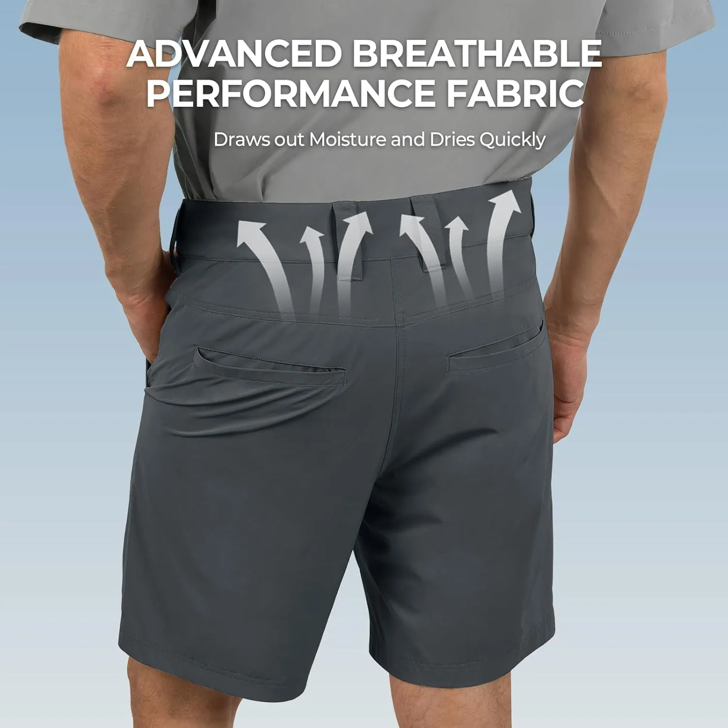 KastKing Cool Caster Men's Fishing Shorts, UPF 50  Hiking Shorts, 10.5?? and 7.5?? Available, Water Repellent, 4-Way Stretch