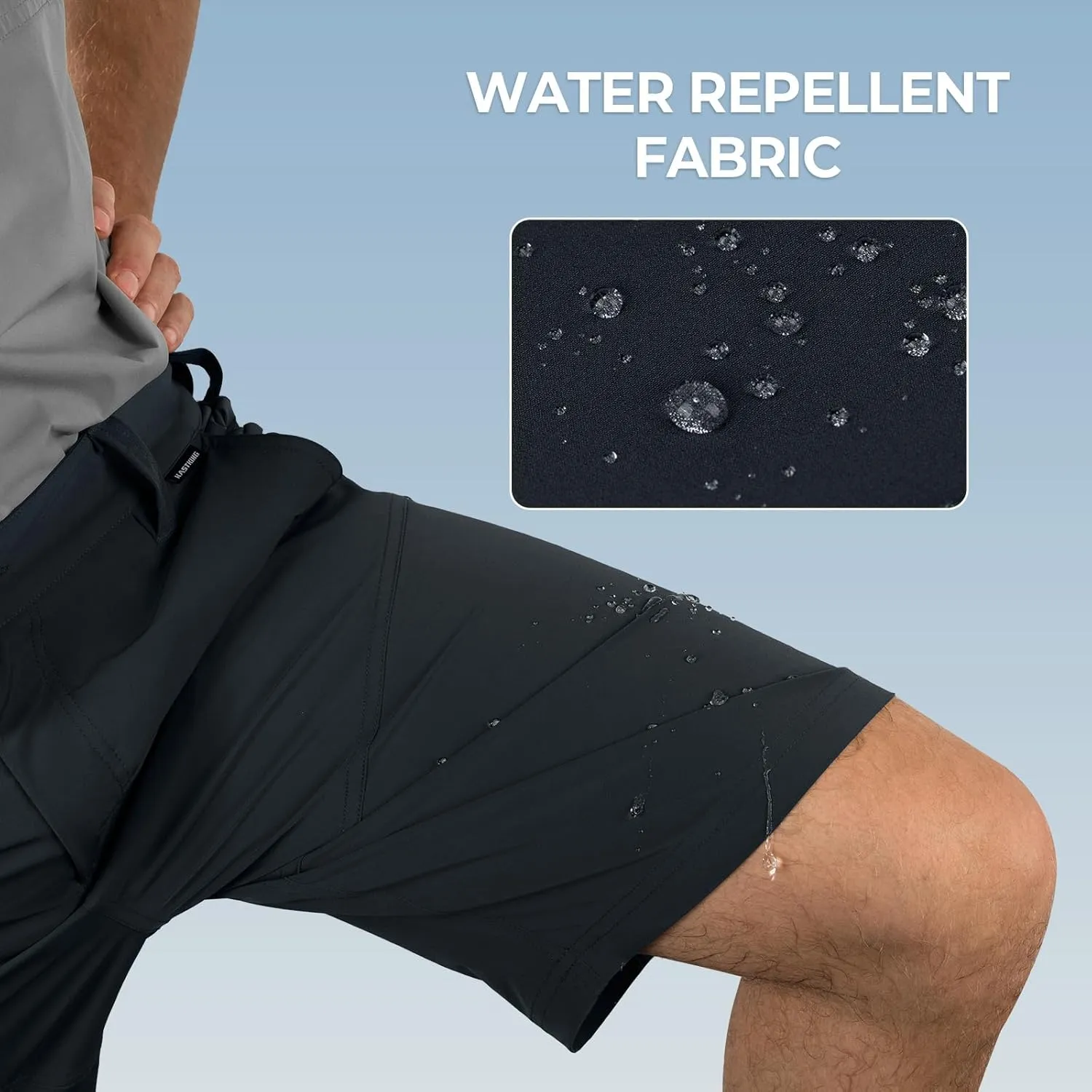 KastKing Cool Caster Men's Fishing Shorts, UPF 50  Hiking Shorts, 10.5?? and 7.5?? Available, Water Repellent, 4-Way Stretch