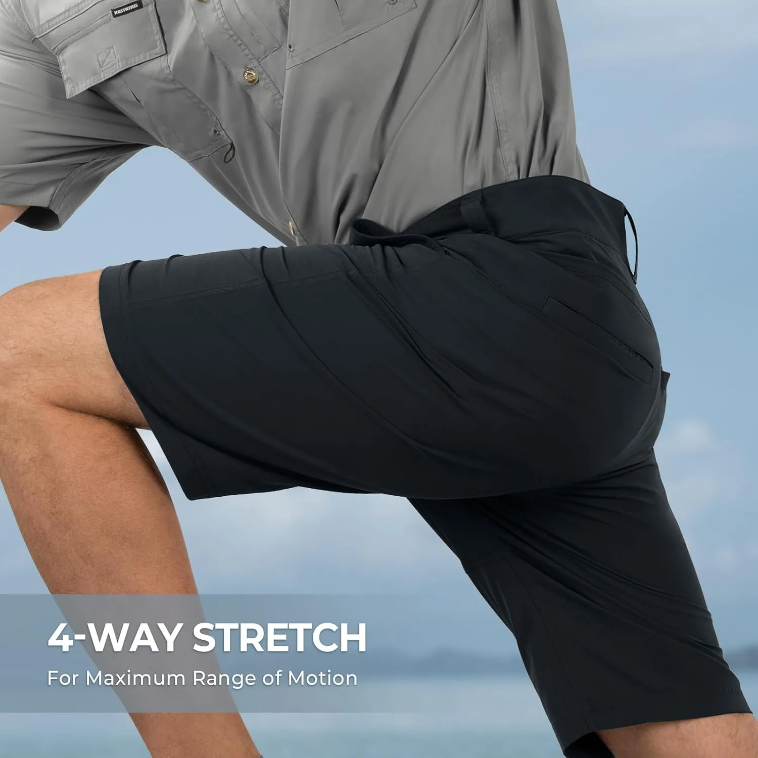 KastKing Cool Caster Men's Fishing Shorts, UPF 50  Hiking Shorts, 10.5?? and 7.5?? Available, Water Repellent, 4-Way Stretch