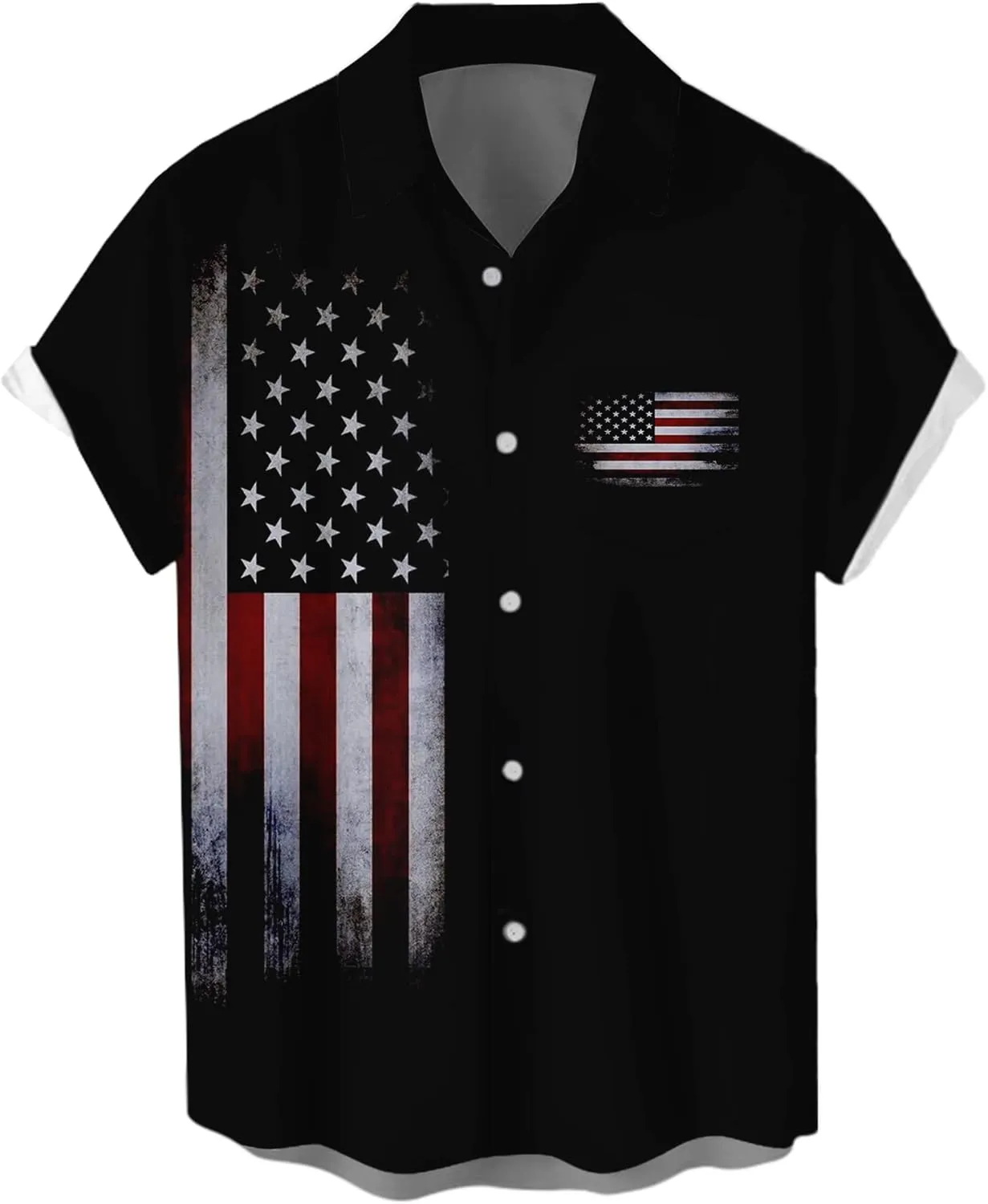 Lzzidou 4th of July Shirts for Men Patriotic American Flag Shirts USA Memorial Day Shirt