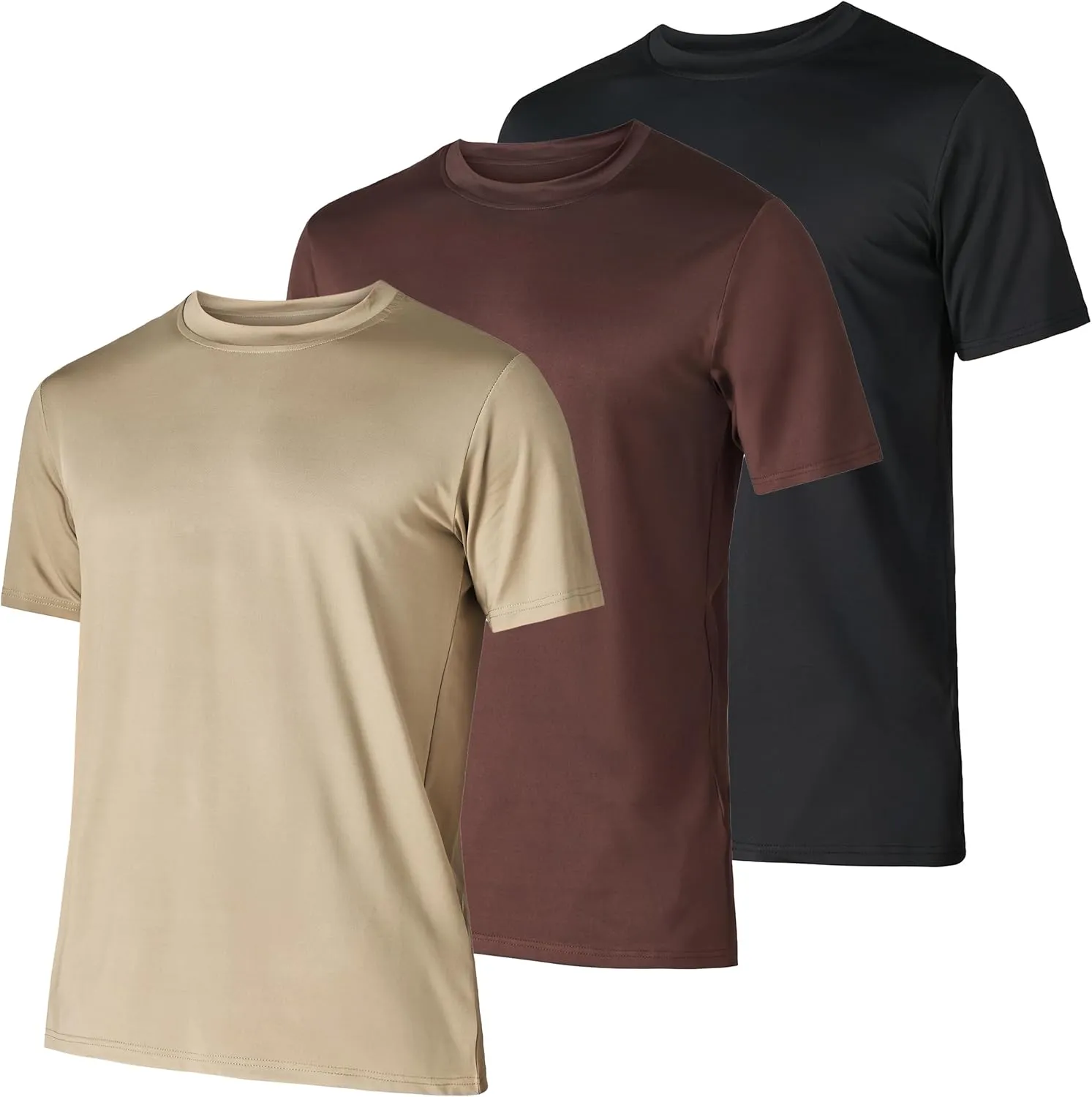 Men??s Workout Short Sleeve Athletic Gym T-Shirts 3 Pack Mens Dry Fit Running Shirt Moisture Wicking Active Crew Tees for Men