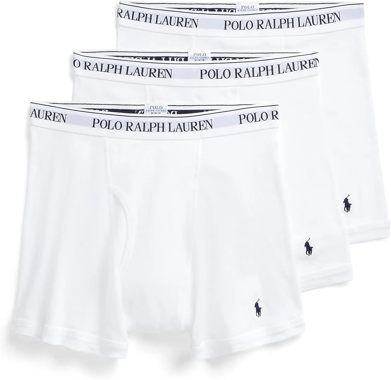 POLO RALPH LAUREN Men's Classic Fit Cotton Boxer Briefs, Trunks & Long Leg Boxer Briefs, 3 Pack
