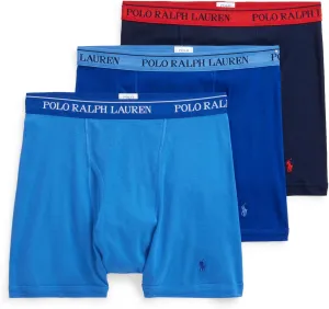 POLO RALPH LAUREN Men's Classic Fit Cotton Boxer Briefs, Trunks & Long Leg Boxer Briefs, 3 Pack