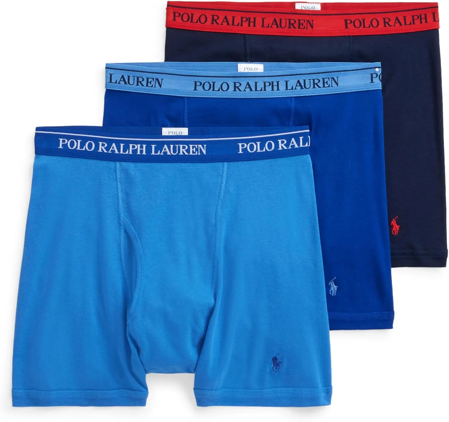 POLO RALPH LAUREN Men's Classic Fit Cotton Boxer Briefs, Trunks & Long Leg Boxer Briefs, 3 Pack