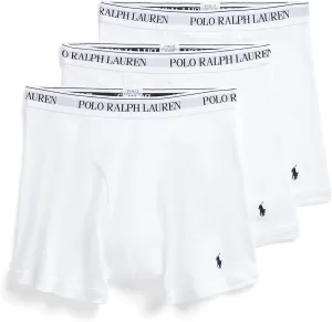 POLO RALPH LAUREN Men's Classic Fit Cotton Boxer Briefs, Trunks & Long Leg Boxer Briefs, 3 Pack
