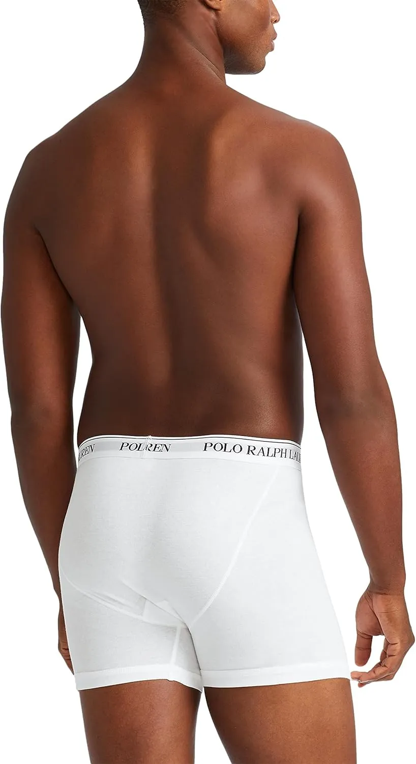 POLO RALPH LAUREN Men's Classic Fit Cotton Boxer Briefs, Trunks & Long Leg Boxer Briefs, 3 Pack