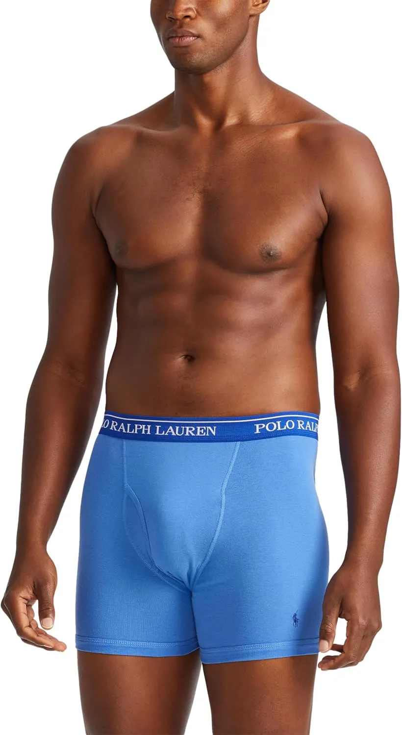 POLO RALPH LAUREN Men's Classic Fit Cotton Boxer Briefs, Trunks & Long Leg Boxer Briefs, 3 Pack