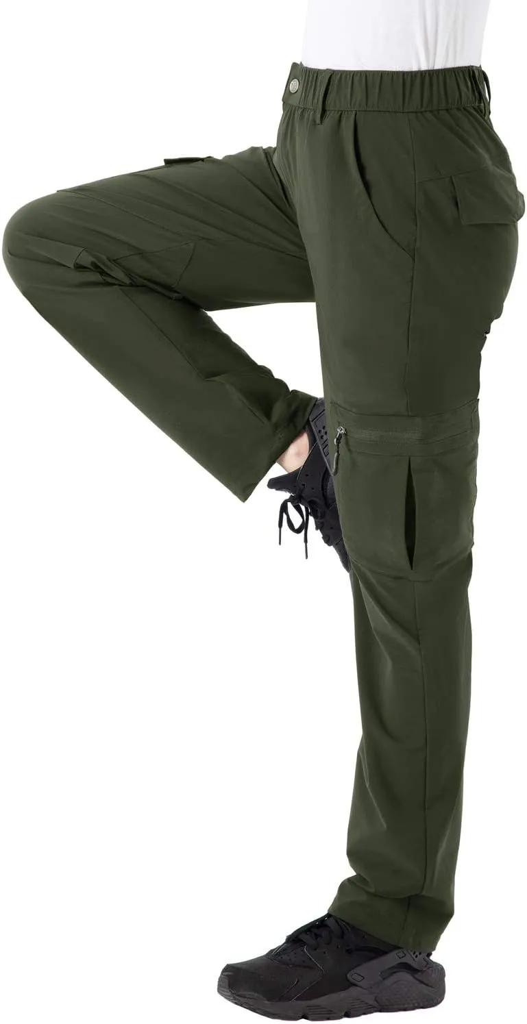 Rdruko Women's Hiking Cargo Pants Water-Resistant Quick Dry UPF 50  Travel Camping Work Pants Zipper Pockets